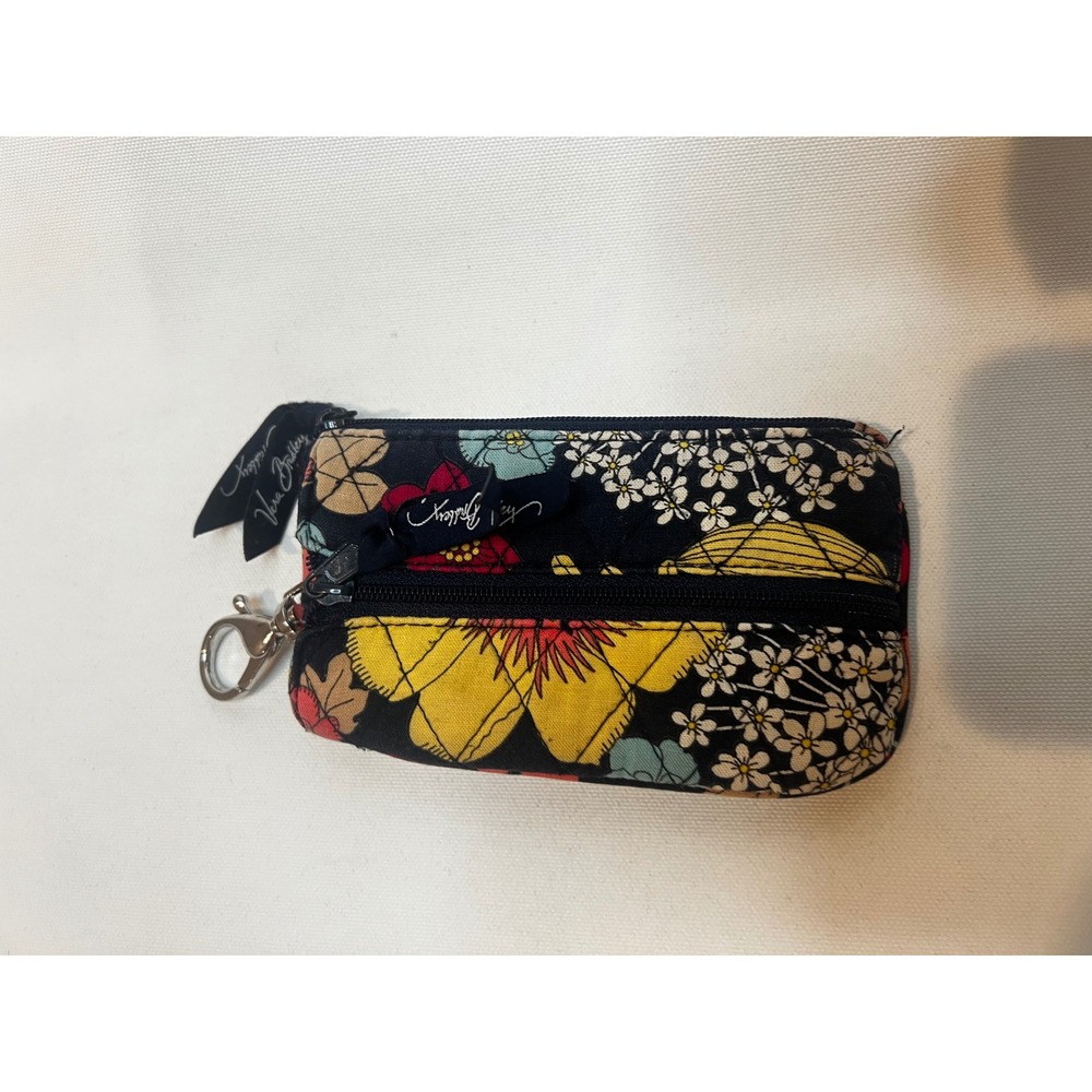 Vera Bradley Happy Snails Quilted Double Zipper Key & Change Purse with Clip